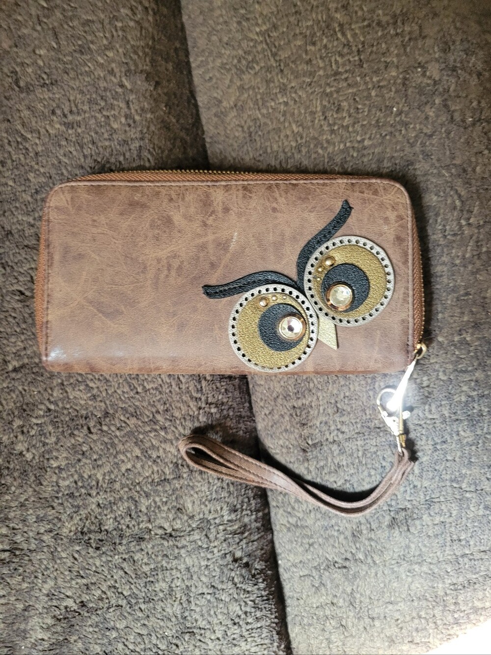 Cato's Brown Faux Leather Owl Crossbody Bag with Zip Wallet - Picture 3 of 3